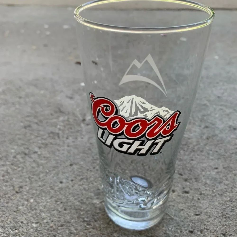 Coors Light Embossed Beer Glass